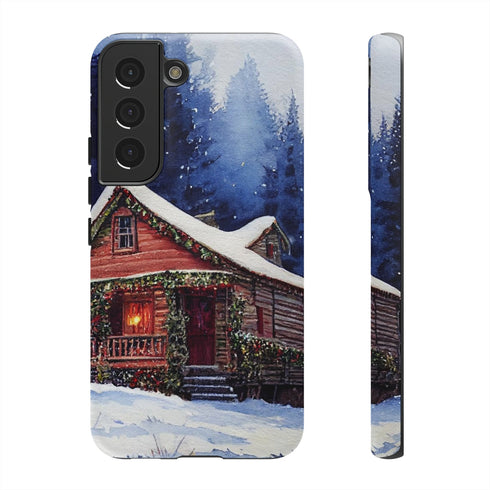 Cozy Christmas Cabin in the Snow - Impact Resistant Phone Case Samsung Galaxy S22 Matte